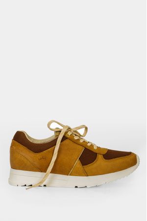 Sneaker deportivo tropical de cuero para mujer suela de color