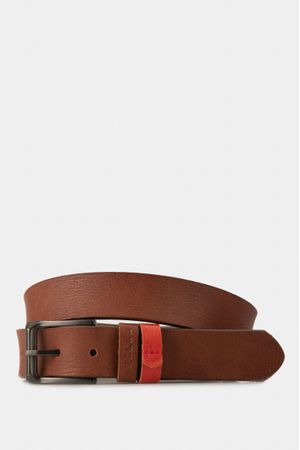 Cinturón unifaz geranio de cuero para hombre costura decorativa