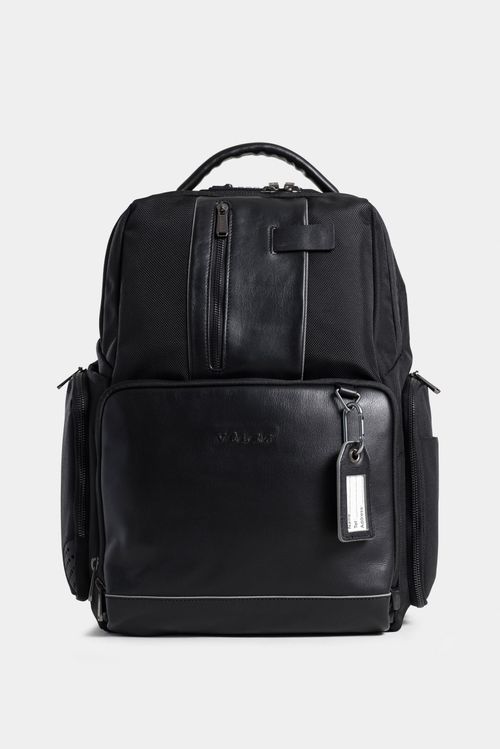 Mochila security de lona para hombre detalles en cuero