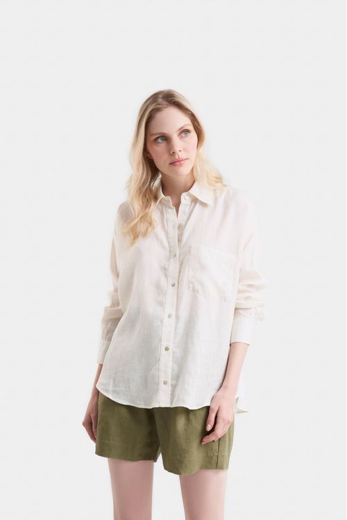 Camisa aurora en lino para mujer oversized