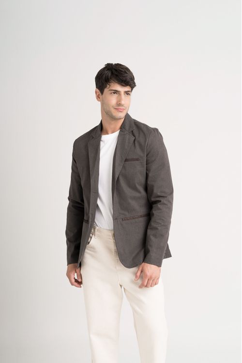 Blazer soft touch de paño para hombre silueta semi fitted